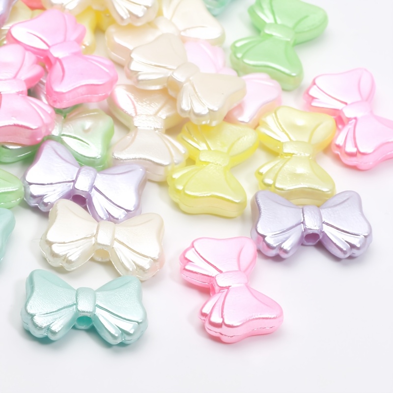 50pcs Colorful Pearlescent Acrylic Beads for DIY Jewelry Making